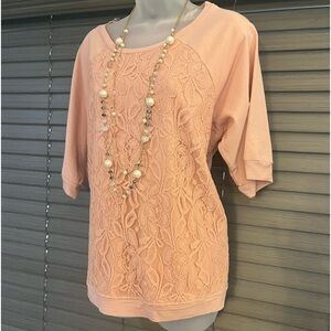 Lace Front Pullover Blouse